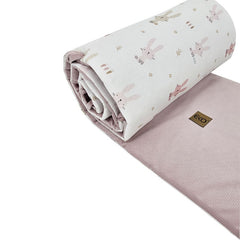 Tour de lit 360 cm Lapin/Rose poudré