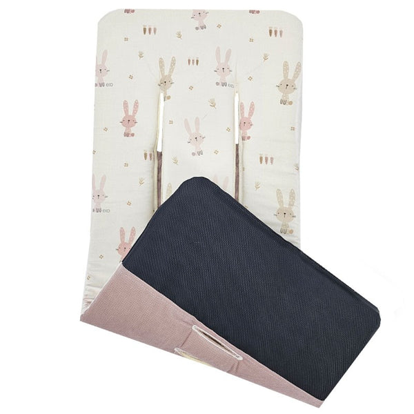 Stroller insert with foam MEMORY BUNNY/ROSE PINK