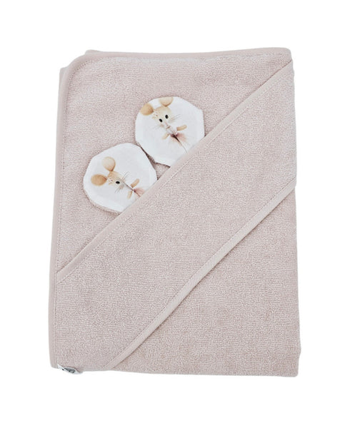 Bamboo bath cover Ballerina Mouse / Rose Pink