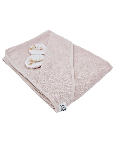 Bamboo bath cover Ballerina Mouse / Rose Pink