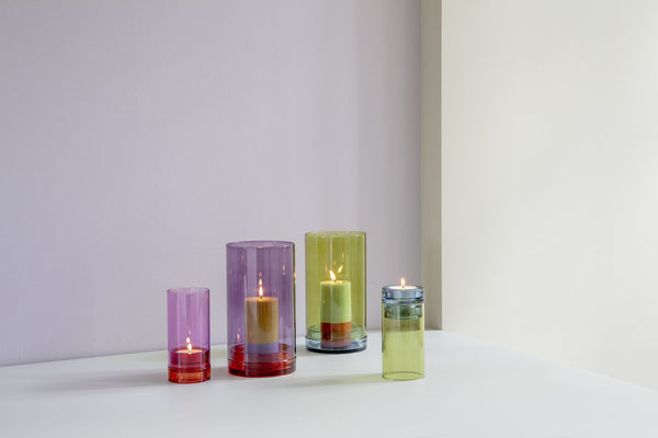 Lucius Glass Tealight Holder 28 cm, 2-piece