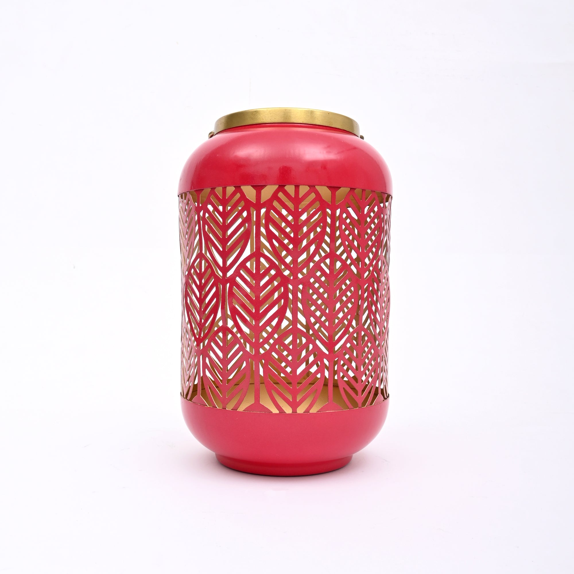Round Metal Lantern with Scroll Cut-Outs – Decorative Candle Holder
