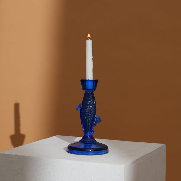Photophore poisson bleu roi – Décoration d'accentuation côtière océanique