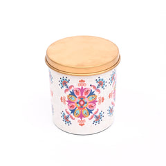Grande boîte ronde en émail avec couvercle – Pot de rangement pour la cuisine et la maison