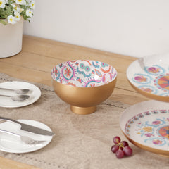 Bol de service rond en émail – Vaisselle rustique pour cuisine et table