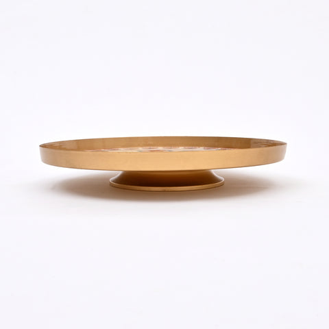 Round Enamel Metal Tray – Decorative Serving Platter for Home & Kitchen