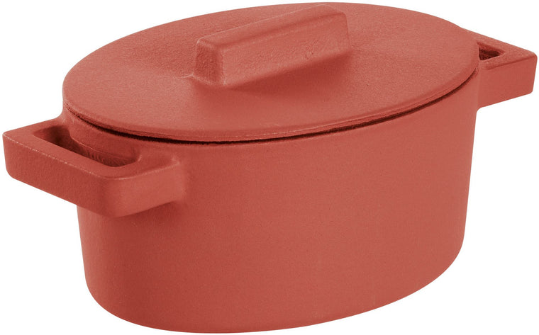 Roasting pan Terra.Cotto Cast Iron Oval with lid 13x10 cm