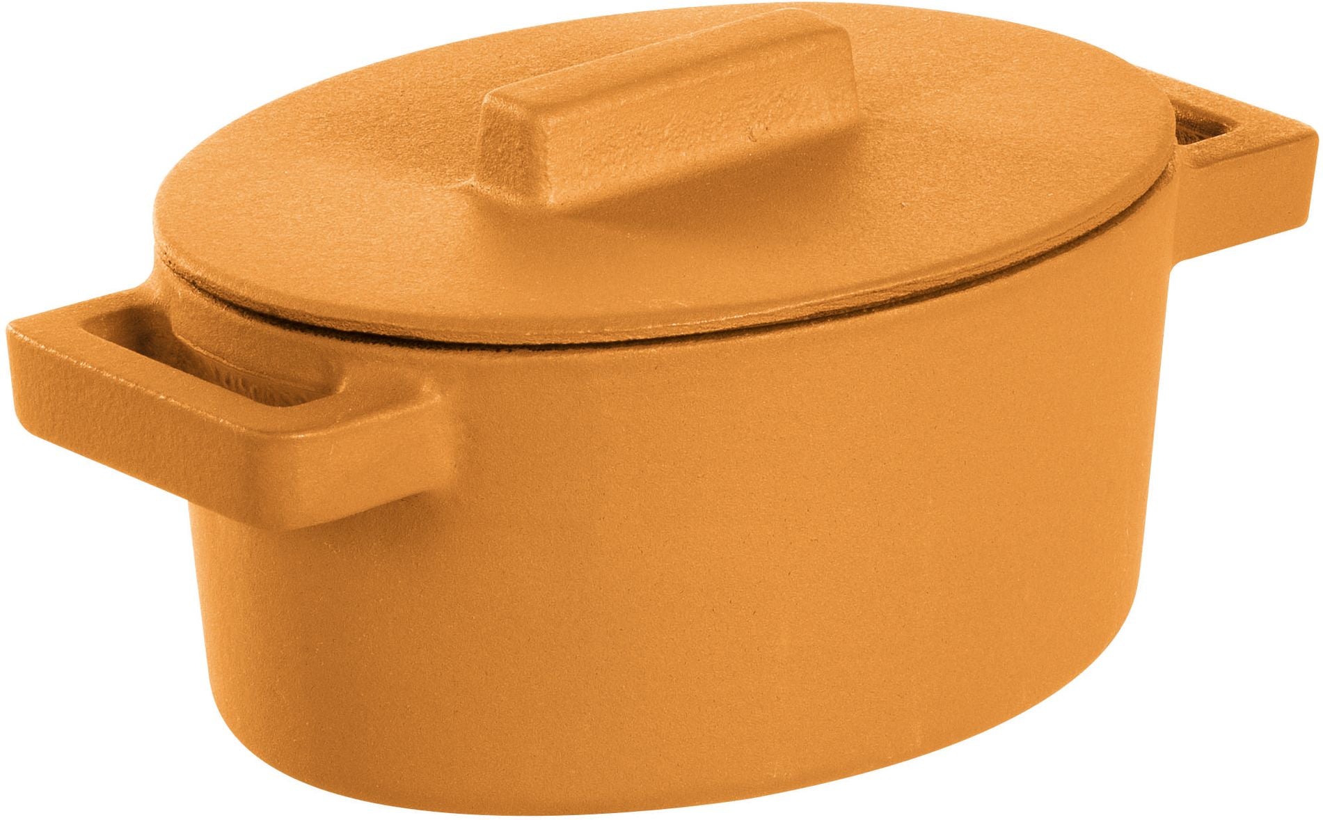 Roasting pan Terra.Cotto Cast Iron Oval with lid 13x10 cm