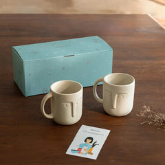 Moai Ceramic Coffee Mugs, Set of 2