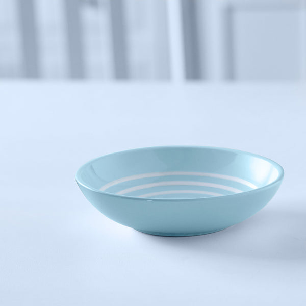Handcrafted Durable Ceramic Cereal Bowl with Blue Stripes