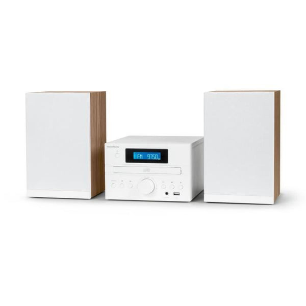 Microsystem - THOMSON - COSY MIC121BT - CD player, Bluetooth, FM radio, MP3, USB - Wood and White
