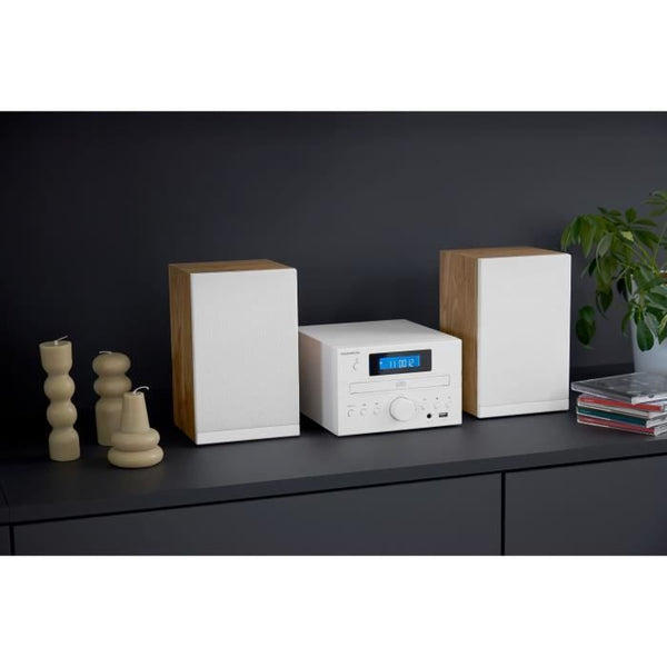 Microsystem - THOMSON - COSY MIC121BT - CD player, Bluetooth, FM radio, MP3, USB - Wood and White