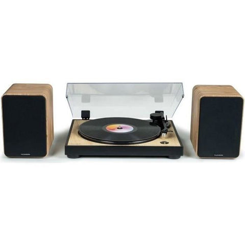 THOMSON WS602DUO - Set of 2 speakers with wooden case - 100W - Bluetooth 5.0 - 2 RCA outputs - Light wood