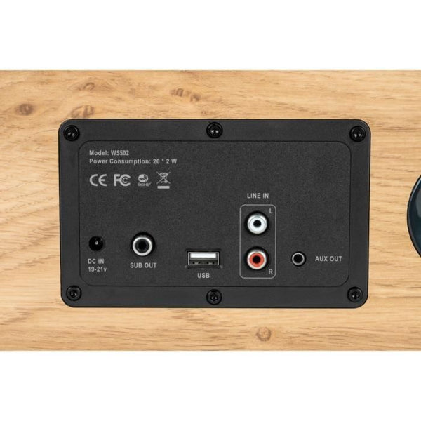 Wooden speaker for home use - THOMSON - WS502 - Bluetooth 5.0, 100W, RCA, USB, AUX-IN