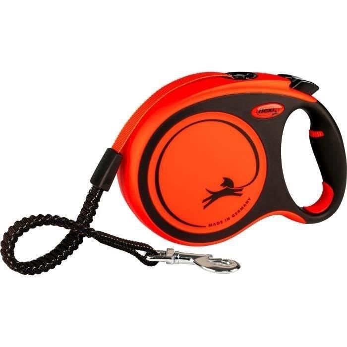 TRIXIE flexi XTREME leash - Size L - 8m - Black and orange