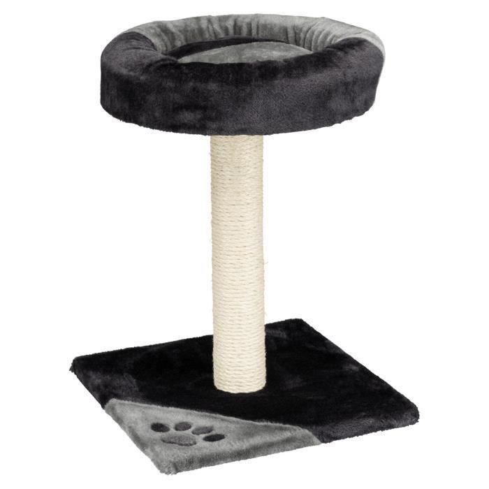 TRIXIE Tarifa Cat Tree Height 52 cm grey and black plush and natural sisal