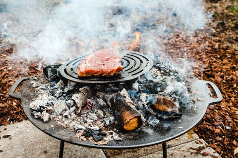 Fire Bowl Griddle Cast Iron with Legs 44 cm