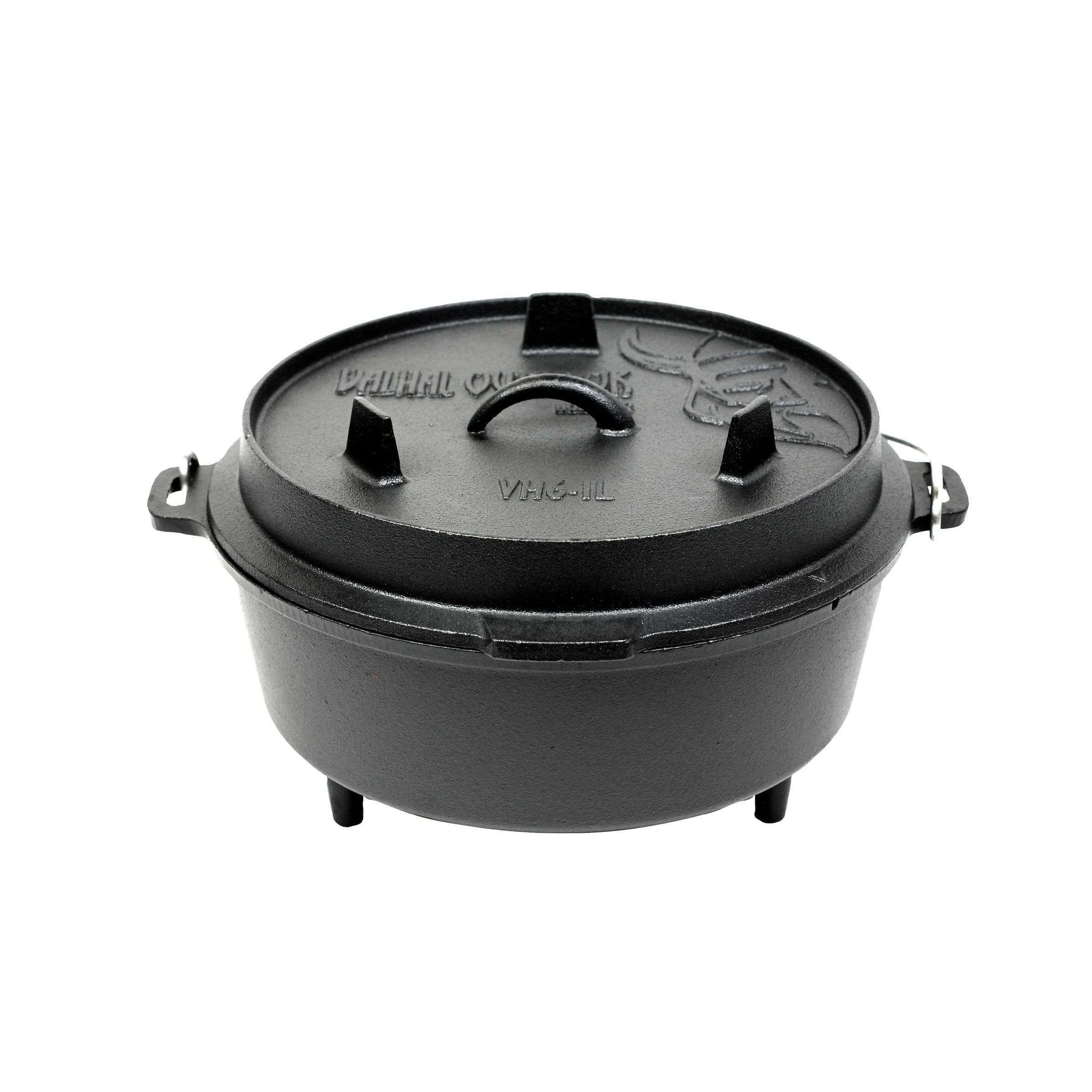 Dutch Oven Cast Iron with Legs Outdoor 6.1 Liters