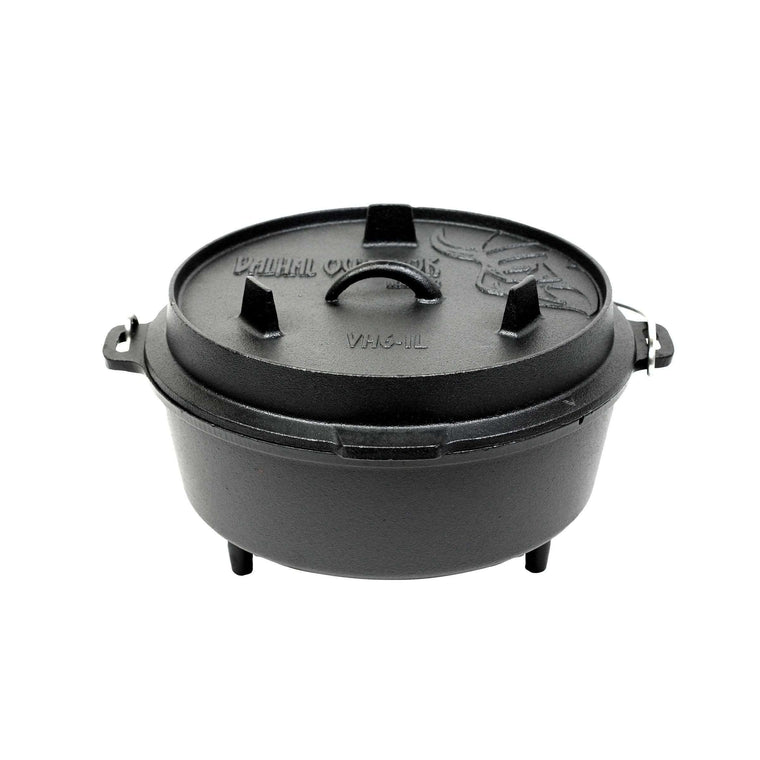 Dutch Oven Cast Iron with Legs Outdoor 6.1 Liters