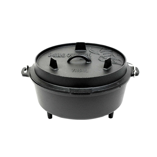 Dutch Oven Cast Iron with Legs Outdoor 6.1 Liters