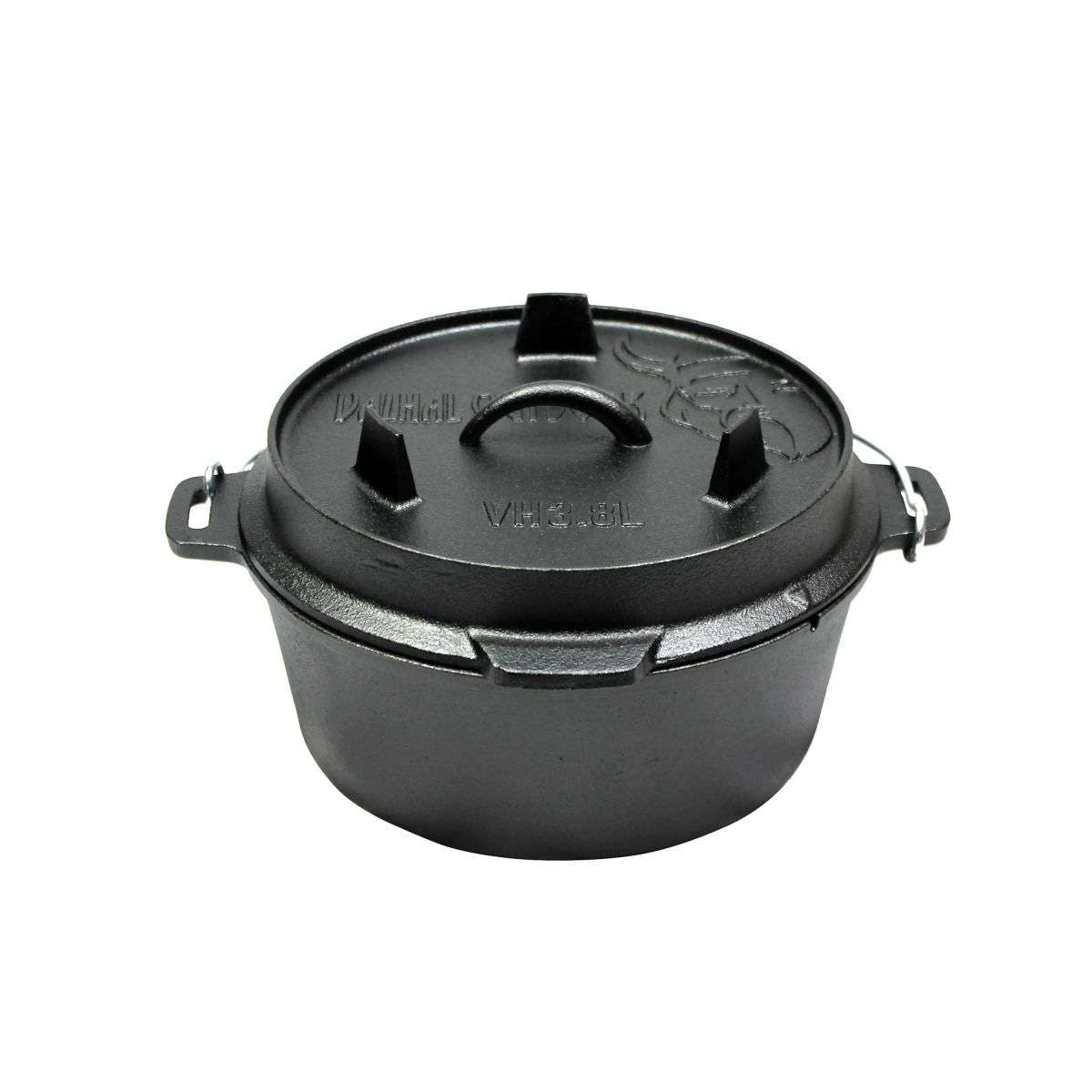 Dutch Oven Roasting Pan Cast Iron 8 Liters