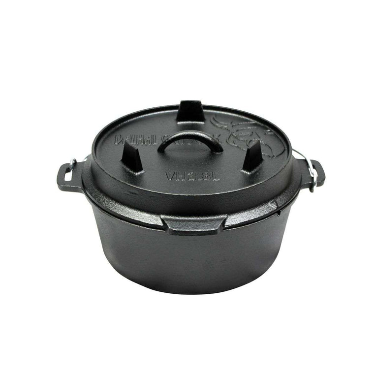 Dutch Oven Roasting Pan Cast Iron 8 Liters