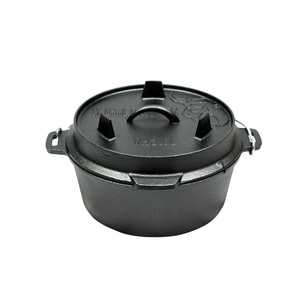 Dutch Oven Roasting Pan Cast Iron 8 Liters