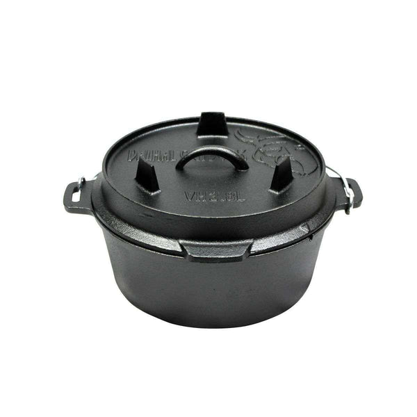 Dutch Oven Roasting Pan Cast Iron 8 Liters