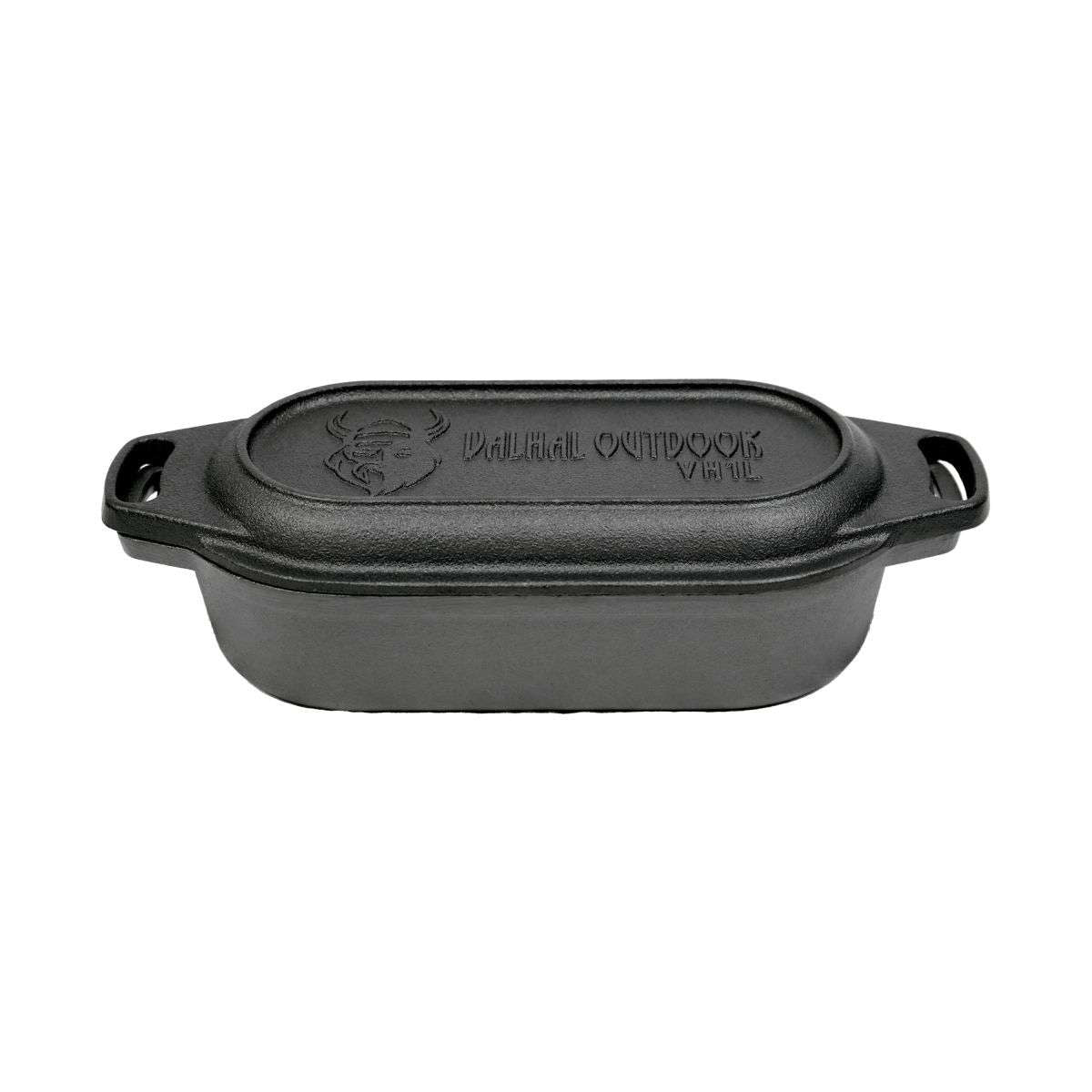 Oval Cast Iron Dutch Oven with Grill Lid, 1 Liter
