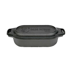 Oval Cast Iron Dutch Oven with Grill Lid, 1 Liter