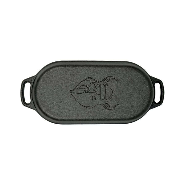 Oval Cast Iron Dutch Oven with Grill Lid, 1 Liter