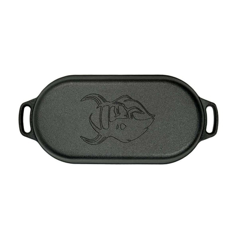2-Liter Oval Cast Iron Dutch Oven with Grill Lid