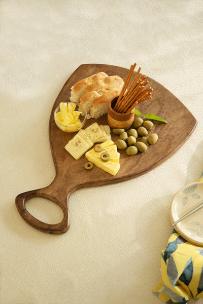 Laimai 100% Mango Wood Paddle Chopping & Serving Board | Handcrafted Charcuterie Platter