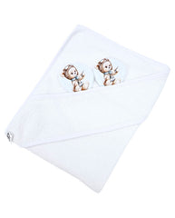 Bamboo bath cover PILOT BEAR/WHITE