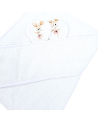 Drap de bain en bambou Souris danseuse / Blanc