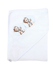 Bamboo bath cover PILOT BEAR/WHITE