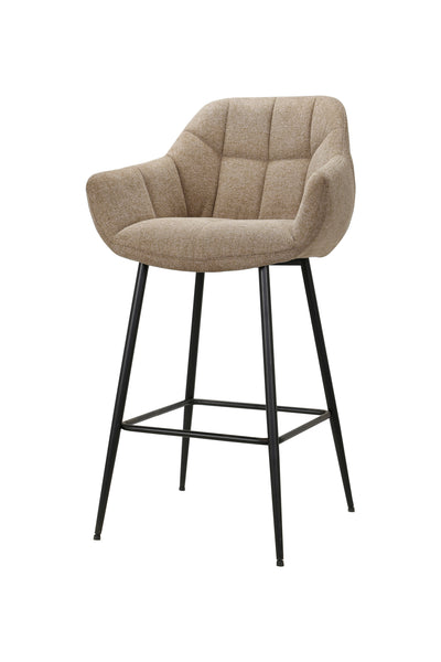 High bar chair, taupe/beige, with armrests (set of 2)