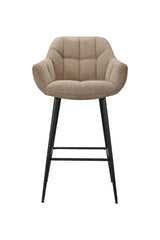 High bar chair, taupe/beige, with armrests (set of 2)