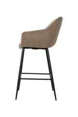 High bar chair, taupe/beige, with armrests (set of 2)