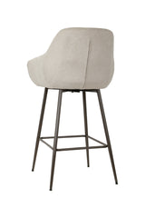 Set of 2 high off-white bar chairs with armrests