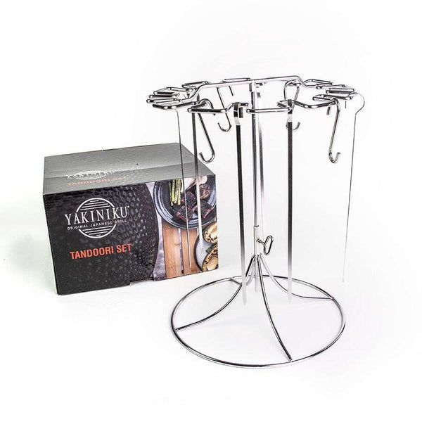 BBQ Accessory Tandoor Rack with 6 Hooks and Skewers