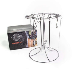 BBQ Accessory Tandoor Rack with 6 Hooks and Skewers