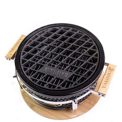 Shichirin Tabletop Grill Round Accessory Grate Cast Iron with Meat Marker