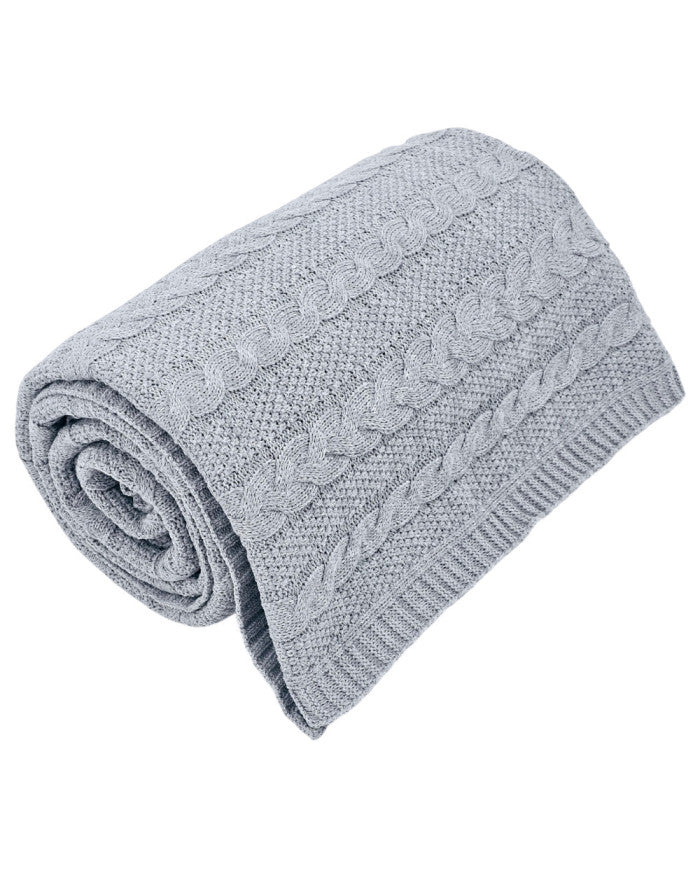 Knitted blanket and pillow set -SET VENEZIA POPIEL