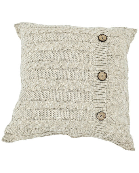 Cotton knitted pillowcase - VENEZIA LATTE