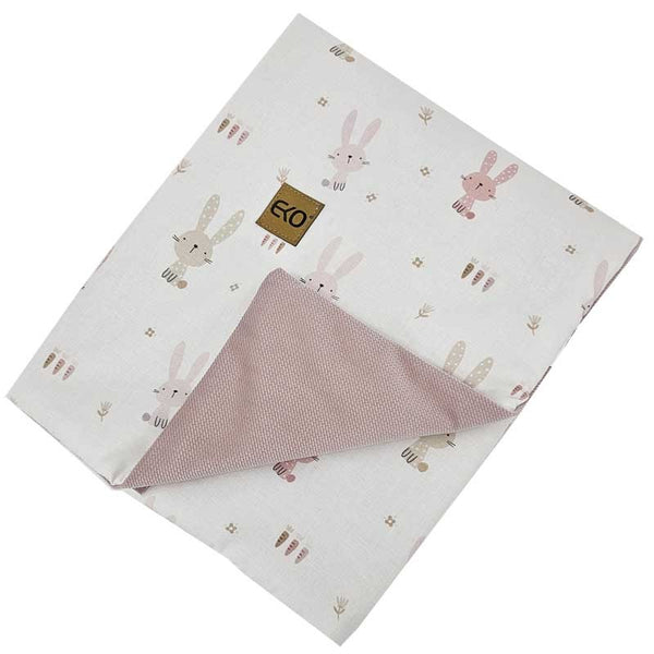 Educational blanket mat with lining VELVET BUNNY/ROSE PINK