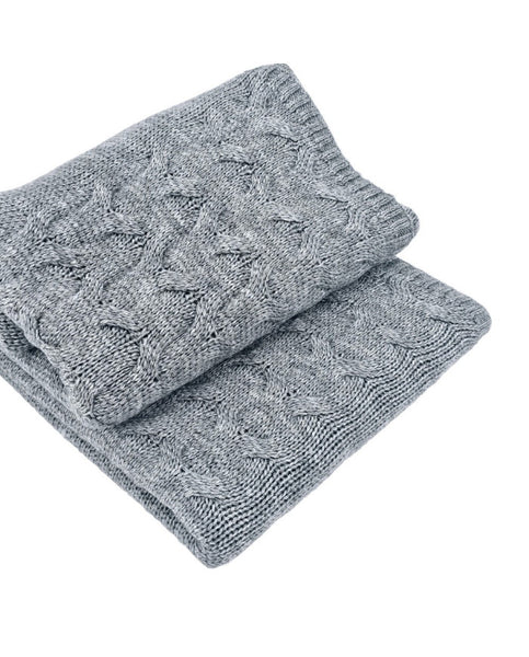 Knitted blanket with wool 200x220 cm - AREZZO200 POPIEL