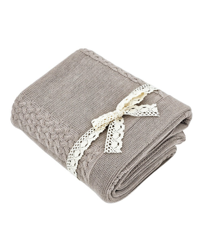 MERINO wool knitted blanket 150x200 cm - FLORENCE NUDE
