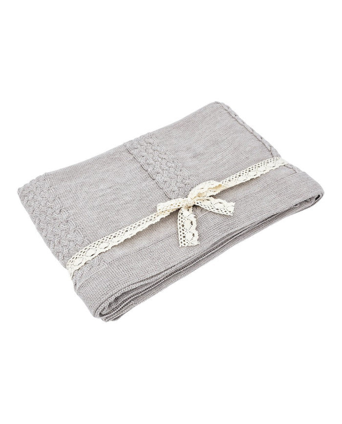 MERINO wool knitted blanket 200x220 cm - FLORENCE200 SAND