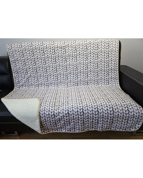 Printed bedspread 160x200 cm KNITT BEIGE
